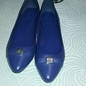 Tory Burch Blue Flats Like New True Size 9